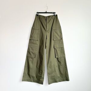 G. Label Goop Dmitri Wide Leg Cargo Pants Olive Green Womens 4